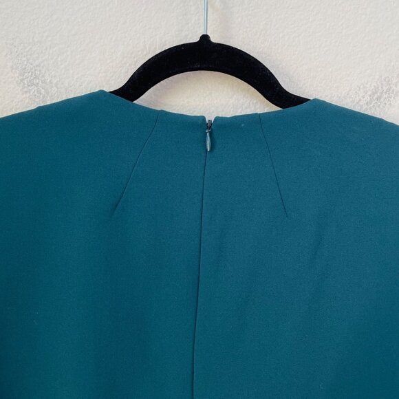 COS Womens EUR 38 Teal Pleated Front Blouse 3/4 Sleeve Shirt Top - Picture 11 of 11